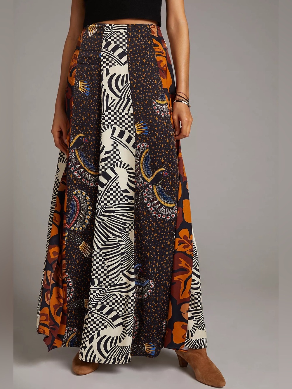 FARM Rio Abstract Concept Maxi Skirt | Anthropologie | Size M